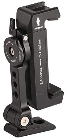 ARNARKOK Universelle Smartphone-Halterung, Verstellbar 2,4-3,7 Zoll, Schwarz, Aluminium-Legierung