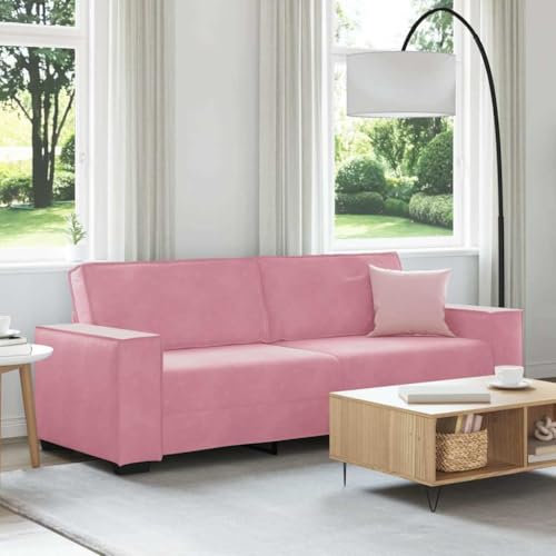 Générique Canapé à 3 Places Rose 180 cm Velours,Canapés-4105033