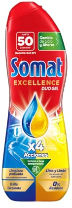 Excellence Duo Gel Liquide Vaisselle en Gel avec 4 Action de Nettoyage 50 Lavages 800 ml - Lot de 4