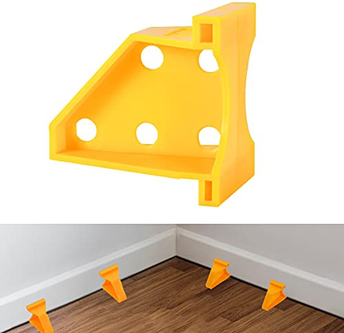 20-teiliges pro Bodenabstandshalter-Set für Laminat, Vinyldielen, Hartholzböden Präzise 0.63cm（1/4 Zoll）und 0.85cm（1/3 Zoll）wiederverwendbare Bodenverlegungswerkzeuge (20 Stück, gelb)