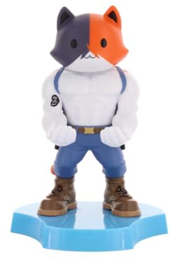 Cableguys Minis Fortnite Meowscles Phone Stand & Earbuds Holder - Novelty Phone Stand for Desk and Bedside, in Ear Headphone Holder for Smartphone & Small Devices, Desk Decor and Accessories