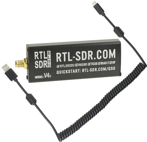 Impulsfoto RTL-SDR Blog V4-USB-C Hochleistungs SDR R828D Tuner Verbesserter HF-Empfang + USB Kabel Abgeschirmt