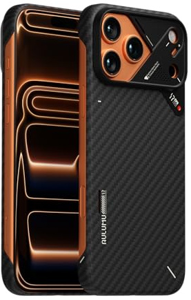 Aulumu A17 Aramid Fibre iPhone 17 Pro Case, 1500D Ultra Thin Woven, CoolHyper Real Cooling, Mobile Phone Case for iPhone 17 Pro Case, Compatible with MagSafe and Camera Protection, Black