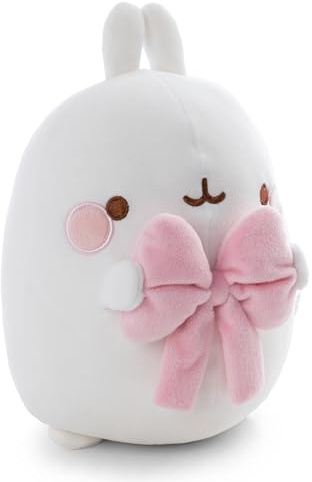 NICI Kuscheltier MOLANG mit Schleife 24cm in Verpackung - weiß - 62784 | Stofftier aus weichem Plüsch, niedliches Plüschtier zum Kuscheln und Spielen, für Kinder & Erwachsene, tolle Geschenkidee
