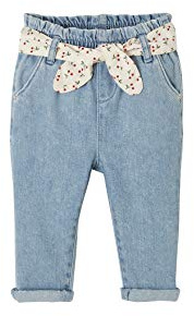 VERTBAUDET Jeans für Babys, Mädchen, bedruckter Gürtel