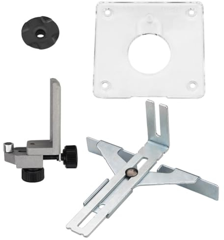 NINMORTH Router Guide Template 3701 3703 3709 3710, Metal for Plastic Trimmer Straight Guide Attachment, Precise Woodworking Trimming Jig
