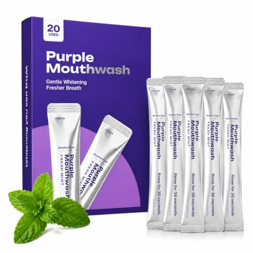 Dr Dent Purple Mouthwash Mundspülung Mit Minzgeschmack Praktische Einzelportionen Für Frischen Atem Und Tägliche Mundpflege Sanfte Zahnpflege Für Alltag Und Unterwegs (1 Schachtel)