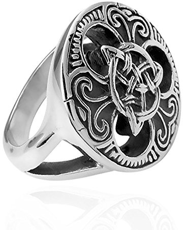 Autiga Ring Herren Edelstahl Keltischer Knoten Triquetra Dreiecksknoten Gothic