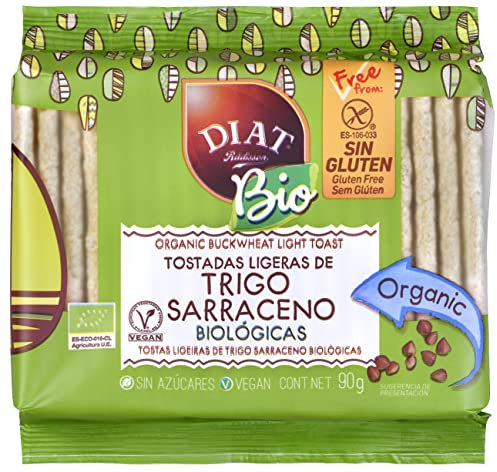 DIAT Radisson - Tostadas BIO Sin Gluten | Tostada Ligera | Tostadas Trigo Sarraceno | Producto Bio | Tostadas Ecológicas | Sin azúcar añadido | Producto Gluten Free | Apto para Veganos