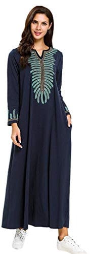 Lazzboy Abaya - Muslimische Islamische Kaftan-Araber-moslemisches Langes Maxi Kleid Langarm Tägliche Anbetung Straße Größe Bequeme Dubai Doppelschicht Lose Islam Moslemische Kleidung(Mehrfarbig,3XL)