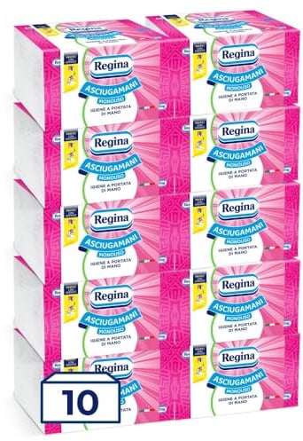 Regina Asciugamani Monouso – 10 Confezioni da 100 Servizi ciascuna, Asciugamani Usa e Getta Pratici ed Igienici, 100% Cellulosa FSC, Biodegradabili, Confezione Dispenser