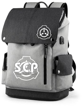 WANHONGYUE SCP Anime Studenten Schultasche Schulrucksack Rucksäcke Laptop Backpack mit USB-Ladeanschluss /1