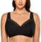 DELIMIRA Donna Reggiseno in Pizzo Senza Ferretto Cotone Taglie Forti Coppa Piena ad Sostegno Nero 4G