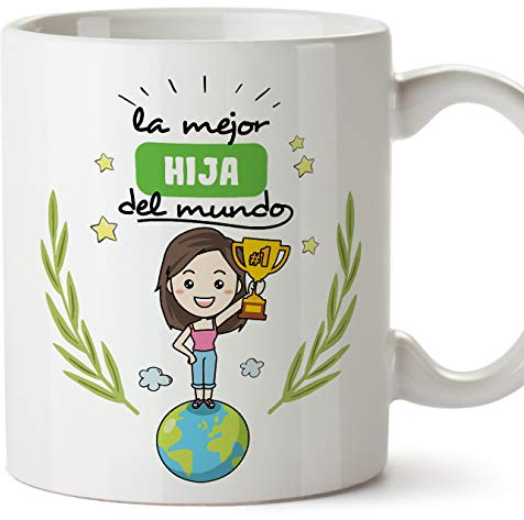 MUGFFINS Taza Hija -Familiares Mundo -Regalos Originales y Divertidos -Tazas de Café y Té