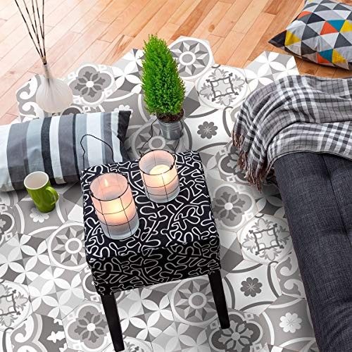 Azulejos Bodenaufkleber für Fußböden – Azulejos mit Laminat, Schutz aus Kunststoff, rutschfest, selbstklebend, sechseckige Fliesen, Adamo, wasserfest, 40 x 90 cm, 10 Sechsecke 20 x 18 cm