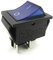 MixWare-MegaShop Wippenschalter 4-polig 16A 250VAC, Beleuchtet Blau, Snap-In Montage, 6,3 mm Flachstecker
