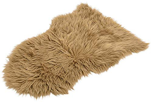 matches21 Flauschig weiches Kunstfell Dekofell hochwertiges Schaffell-Imitat gemütlicher Fellteppich Teppich langflorig 80x50 cm Farbe braun