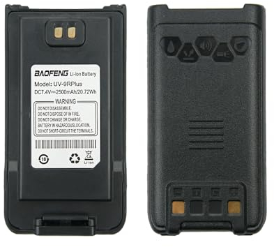 Batteria di ricambio agli ioni di litio da 7,4 V 2500 mAh per batteria radio bidirezionale UV-9R Plus