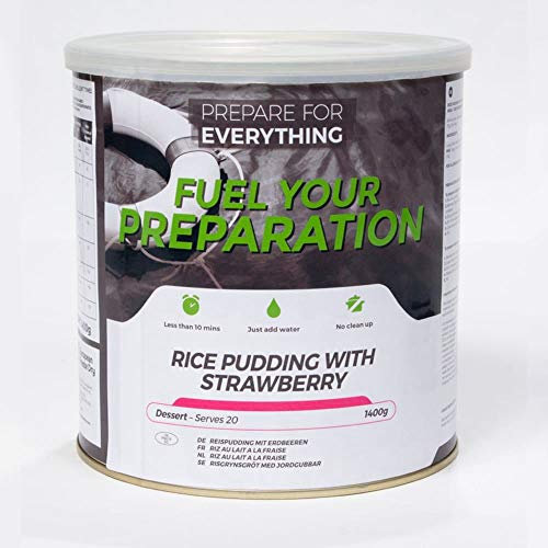 Fuel Your Preparation Rice Pudding with Strawberry Tin Freeze dried