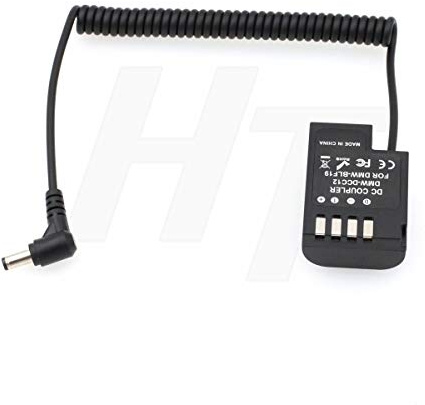 D-tap DMW-DCC12 DC Coupler DMW-BLF19E Dummy Battery Power Adapter for PANASONIC LUMIX DSLR GH3 GH4 GH5 camera (DC Barrel)