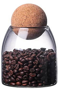 Bottiglia Ermetica Sigillata Con Sughero Barattolo Di Stoccaggio In Vetro Borosilicato Barattoli Di Vetro Da 500 Ml Con Tappo Di Sughero Per Alimenti,Zucchero Candito,Caffè,Tè,Fagioli,Spezie,Sale