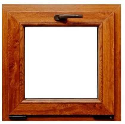 ECOPROF Kipp - Kellerfenster | Kunststoff Fenster | Gartenhaus Fenster | Maße: 50x60 cm (500x600 mm) | Farbe: Goldene Eiche (beidenseitig) | 70mm Profil