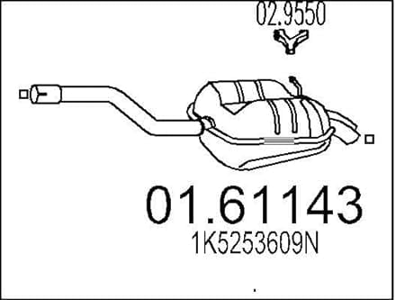 MTS 01.61143 Endschalldämpfer Endtopf 990mm 5,9kg