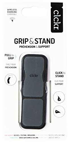 CLCKR Phone Grip and Stand for Phones, Tablets and More - Black