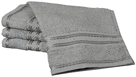 Bentley Priory Linens Supreme Face Flannels for Bathroom 500GSM Super Soft Collection Combed Cotton Pack of 4 Absorbent and Quick Dry Face Cloth Flannel Towels Set 30 x 30cm (SILVER)