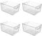 Amtido Clear Plastic Storage Bins for Fridge, Cupboard, Pantry, and Kitchen - Versatile Organisers for Food, Fruit, Vegetable, Cleaning Products, and Clothing Storage (4-Pack)