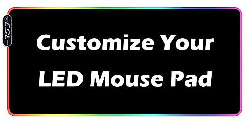 UOKIIYUA Tapis de Souris de Jeu personnalisé avec Photo, Tapis de Bureau RGB personnalisé, Tapis de Clavier antidérapant à LEDs colorées pour Les Amateurs de Jeux vidéo 60x30cm
