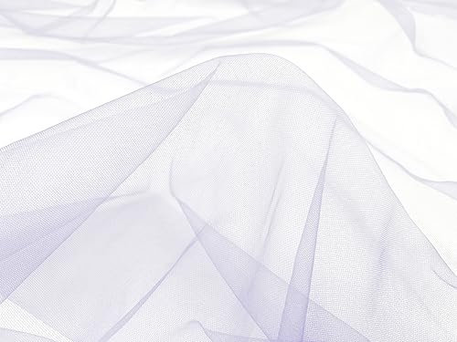 Tüll Stoff Meterware - 160 cm Breite - quer-elastischer, weicher Tüllstoff - Uni Deko Stoff (Flieder)