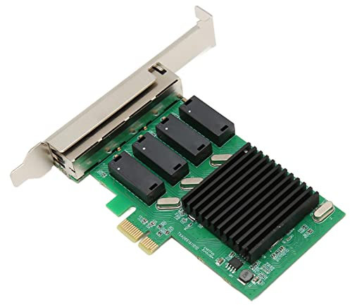 Bewinner Adaptador de Red PCI Express, Tarjeta Gigabit Ethernet de 10 100 1000 Mbps, Controlador LAN RJ45 de 4 Puertos, Adaptador PCI Gigabit WiFi, Tarjeta de Red Nic para Sistema