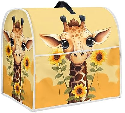 Upetstory Sunflower Giraffe Stand Mixer Cover, Fits 4.5-8 Quart, Dustproof, Washable, Easy to Use, Personalized Image Photo Option
