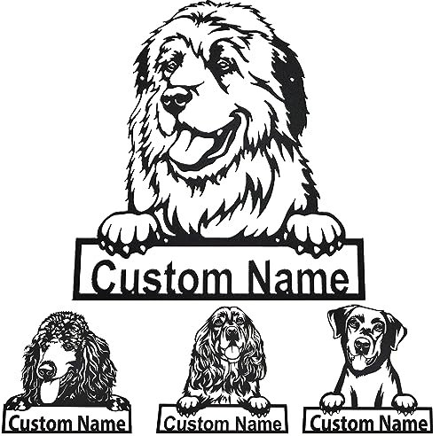 Letreros de metal personalizados, letreros de metal personalizados para perros, decoración de pared, arte de pared de metal personalizado, colgador de puerta, letrero de metal al aire libre, regalo