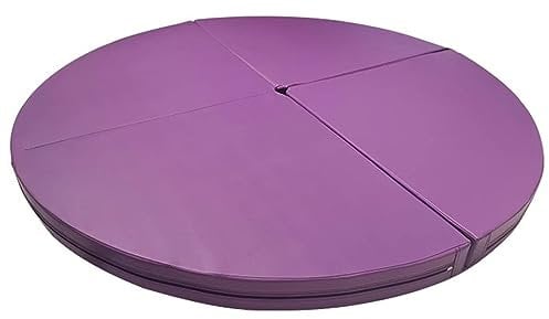 Pole Matte 1.2m/1.5m/1.6m/2m Groß Stangen-Crash-Matte - Rund Faltbar Pole Dance Matte, tragbar Yoga-Übungsmatten Tanzendes Kissen Fallschutzpolsterung für Dance Pole ( Color : Purple , Size : 160cmx10