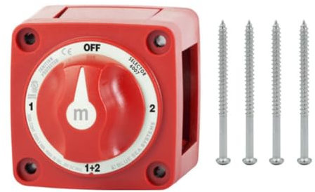 Qutsvosh Mini Interrupteur Coupe Marche/Arrêt Bateau 12-48 V 100-300 A Interrupteur de Batterie Isolateur Déconnexion Rotatif Facile à Installer Sélecteur 4 Positions