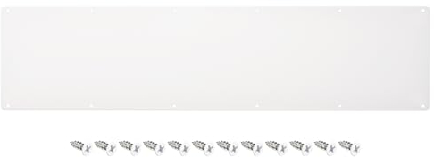 sourcing map Door Kick Plate, 8 x 34 Inches Aluminum Kick Plate Door Plate, 2 MM Thickness, for Exterior Front Door or Back Door, White