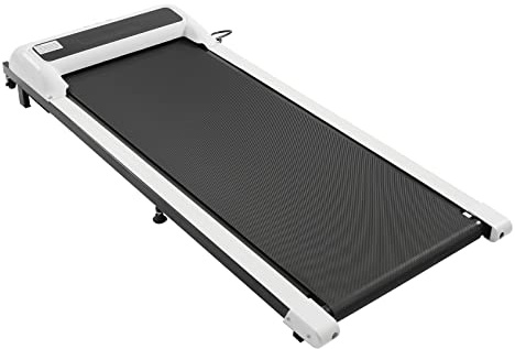 Weiß Laufband, 2,25PS Home Laufband, Walking, Laufband Klappbar, mit Fernbedienung und LED-Anzeige, für Zuhause/Büro, Geräuscharm & Knieschutz
