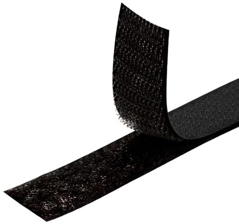 MARARDI Belcro [Negro] Cinta de Gancho y Bucle para Coser Doble Cara [0,5 Metros x 20 mm] Hook y Loop [NO ADHESIVO] Tira Extra Fuerte y Resistente para Costura Ropa Manualidades Bricolaje