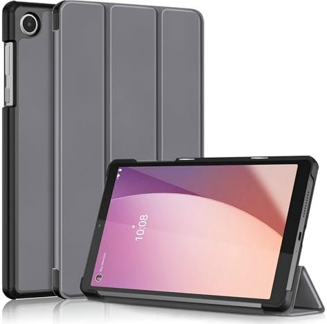 idudao Funda para Lenovo Tab M8 4ª generación, funda rígida delgada y ligera con soporte para tablet TB300FU TB300XU de 8 pulgadas, color gris