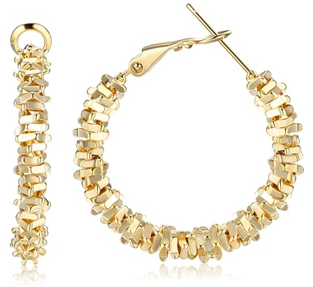 Dochais Creolen Gold Ohrringe Damen, Hypoallergene Silber 925 Ohrringe 14K Vergoldete Großes Leichtgewicht Huggie Hoops Frauen Knorpel Ohrringe Leicht Kreolen Schmuck Geschenk Mädchen, 30MM