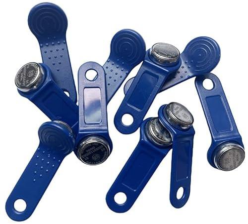 10 x Ibutton Schlüsselanhänger DS1990A DS1990 F5 Seriennummer iButton I-Taste IB Tag Karte Wasserdicht RFID-Tag (blau)