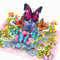 Three Dee Cards - 3D Pop-Up Karte mit Wildblumen und Schmetterlingen - Perfekt für Geburtstag, Muttertag, Hochzeitstag - Einzigartige Grußkarte für Mama, Frau oder Freundin
