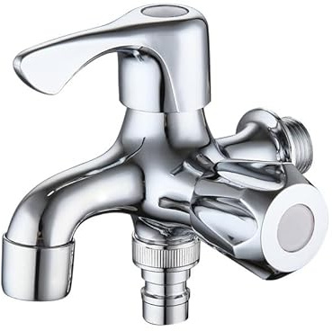 Wasserhahn 1/2 Zoll Garten Doppelwasserhahn 3/4 Zoll Universal Doppel Auslaufhahn Alles Kupfer Chrom Seitenventil