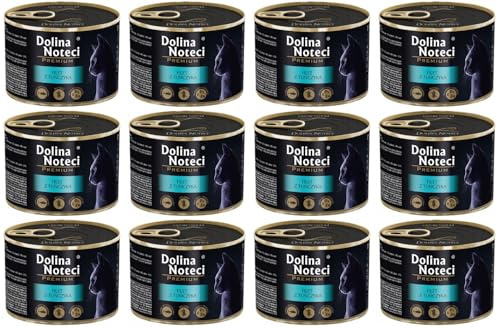 Dolina Noteci Glutenfrei Premium Nassfutter für Katzen mit Thunfischfilet 185g (12-er Pack)