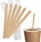 Coffisano 50 paletas de café de madera de abedul, desechables, desechables para girar azúcar, bebidas, café expreso, envasadas individualmente, varillas biodegradables, longitud ~ 9 cm