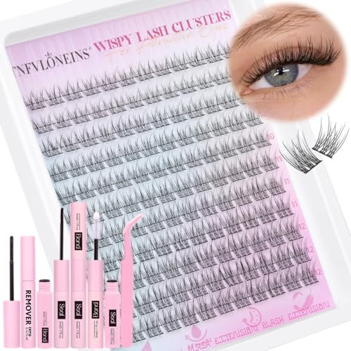 Wispy Kit d'extension de cils individuels naturels avec dissolvant de 9 à 12 mm TNFVLONEINS