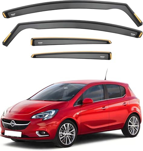 DHONDT Wind Deflectors for Vauxhall Corsa D & E 2006-2019, Rain Guard Wind Visor Window Cover Door Frame Fitting Accessories
