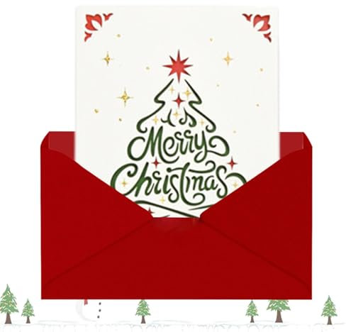 Zuasdvnk Weihnachtskarten mit Umschlägen, niedliche Weihnachtskarten, bunte Weihnachtskarten, Grußkarten und Umschläge, neuartige Weihnachtskarten für Zuhause, Schule, Unternehmen